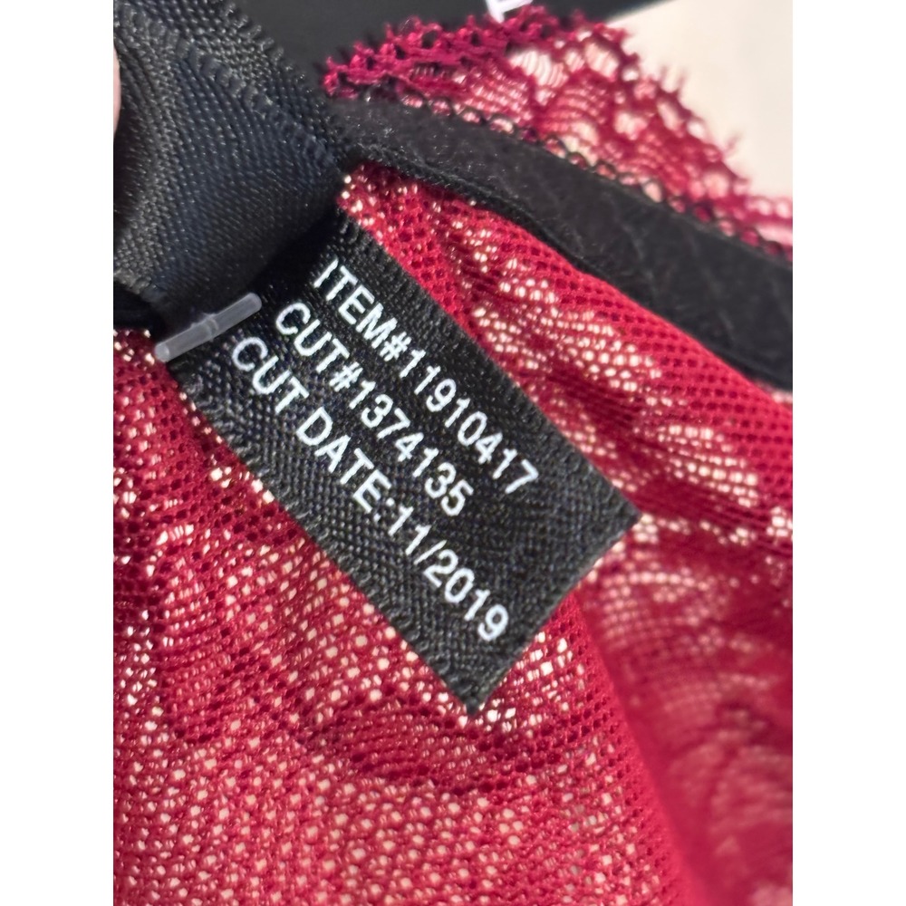 Torrid Curve Black Burgundy Red Lace Strappy Babydoll Lingerie Size 2 NWT - Picture 7 of 11